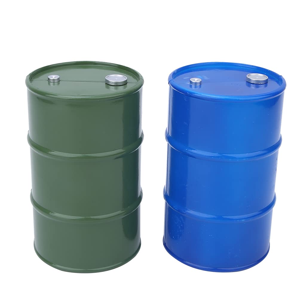 Mini-Ölfass, modischer dekorativer RC-Metallölbehälter für SCX10 90047 für(Blau Grün) von Astibym