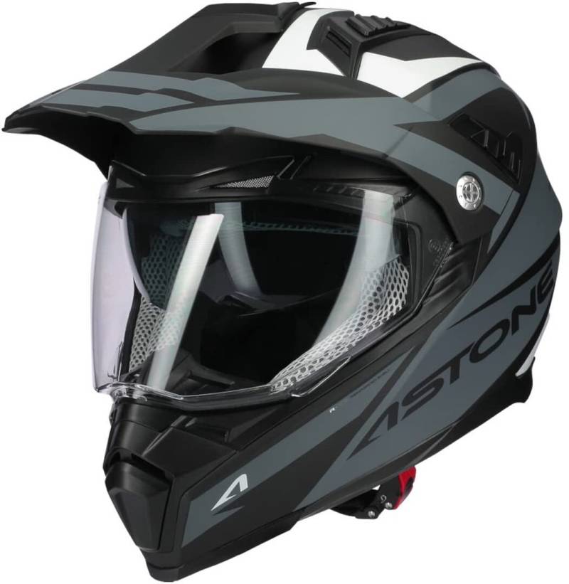 ASTONE, Casque Crossmax Ouragan, schwarzmat grau, XS von Astone Helmets