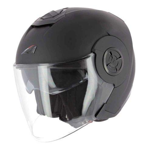 Astone Helmets - Aviator Monocolor - Casque Jet - Casque de Moto Homme - Casque Jet homologué - Casque Jet en Fibre de verre - matt Black M von ASTONE HELMETS