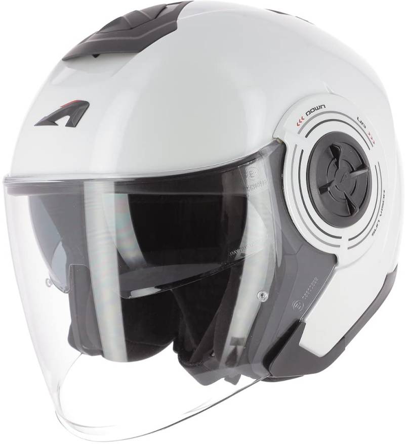 Astone Helmets - Aviator Monocolor- Casque Jet - Casque de Moto Homme - Casque Jet homologué - Casque Jet en Fibre de verre - Pearl White XS von ASTONE HELMETS