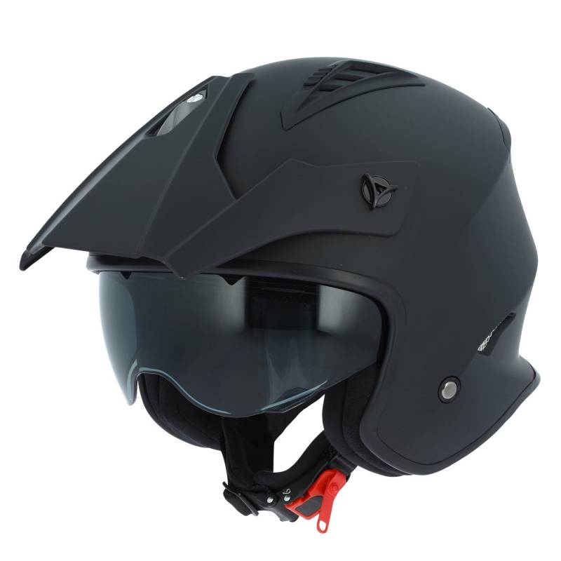 Astone Helmets - Casque de moto MINI CROSS monocolor - Casque jet au look enduro - Casque de moto look cross - casque de ville compact - matt black L von Astone Helmets