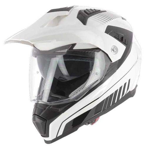 Astone Helmets - Casque de Moto Crossmax Graphic Shaft - Casque intégral 3 en 1 - Casque Moto homologué en Polycarbonate Gloss White XXL von ASTONE HELMETS