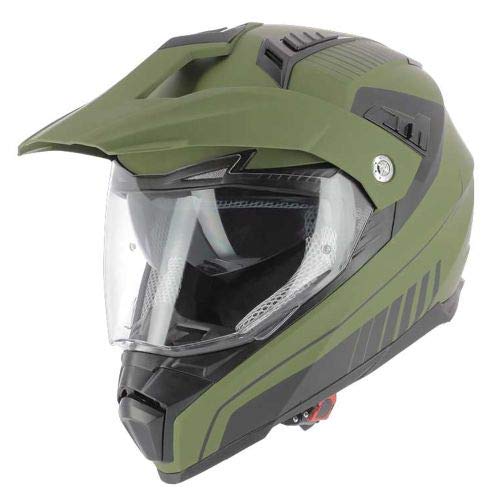 Astone Helmets Motorradhelm Crossmax Graphic Shaft Integralhelm 3 in 1 Polycarbonat zugelassen – matt Army L von Astone Helmets