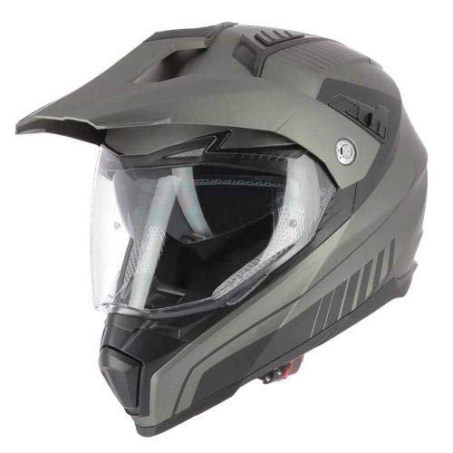 Astone Helmets - Casque de moto crossmax graphic Shaft - Casque intégral 3 en 1 - Casque moto homologué en polycarbonate - matt titanium L von Astone Helmets