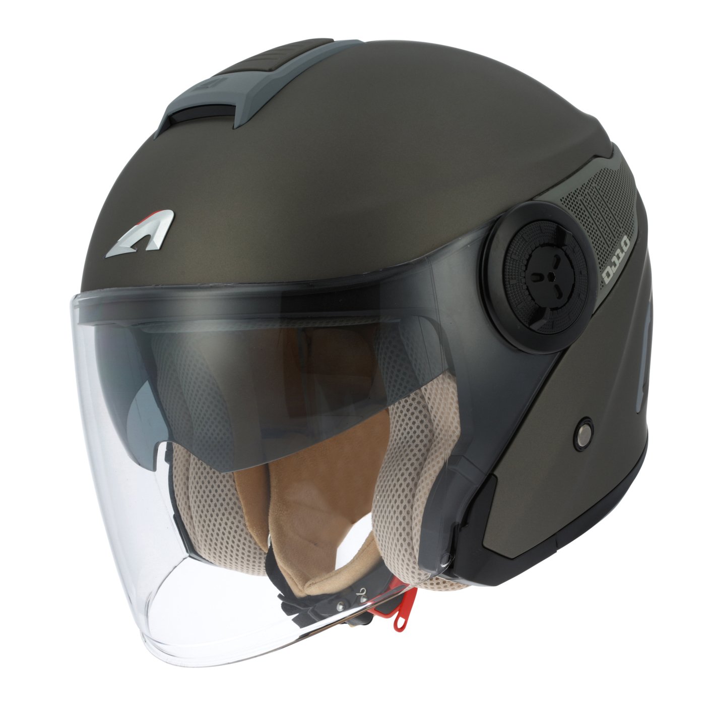 Astone Helmets - Casque jet DJ10-2 monocolor - Casque jet à écran long - Casque jet moderne en polycarbonate - matt brown/metallic grey XS von Astone Helmets
