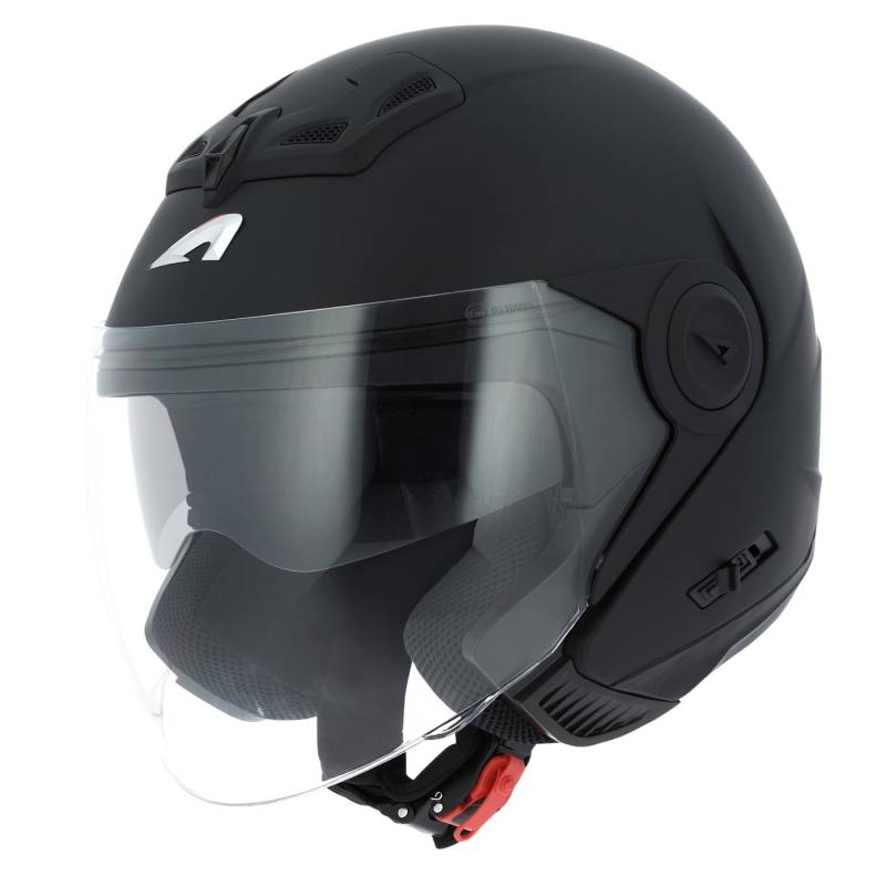 Astone Helmets - Casque jet DJ8 monocolor - Casque jet look rétro - Casque idéal en zone urbaine - Coque en polycarbonate - Matt black S von Astone Helmets