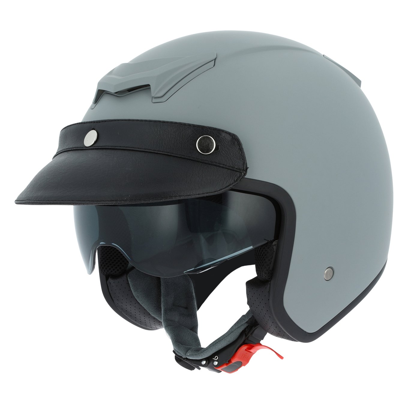 Astone Helmets - Casque jet Sportster 2 mono color- Casque jet néo rétro - Casque moto jet vintage - Casque jet casquette avec en cuir - Coque en polycarbonate - matt grey L Astone Helmets - Casque jet Sportster 2 mono color- Casque jet néo rétro - Casque moto jet vintage - Casque jet casquette avec en cuir - Coque en polycarbonate - matt grey L von Astone Helmets