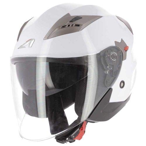 ASTONE HELMETS - DJ9 monocolor- Casque jet - casque de moto jet - casque jet homologué - casque de moto en polycarbonate - gloss white M von Astone Helmets