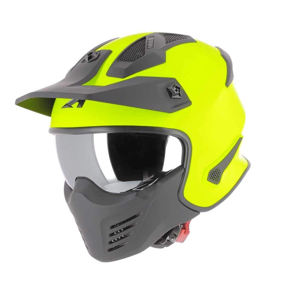 Astone Helmets - Elektron - Casque de Moto Jet - Casque Jet 4 en 1 - Casque Jet homologué - Coque en Polycarbonate- Neon Yellow M von Astone Helmets