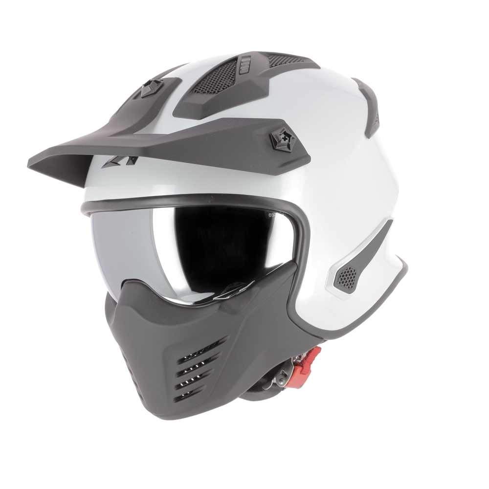 ASTONE HELMETS - Elektron - Casque de moto jet - Casque jet 4 en 1 - Casque jet homologué - Coque en polycarbonate - Pearl white L von ASTONE HELMETS