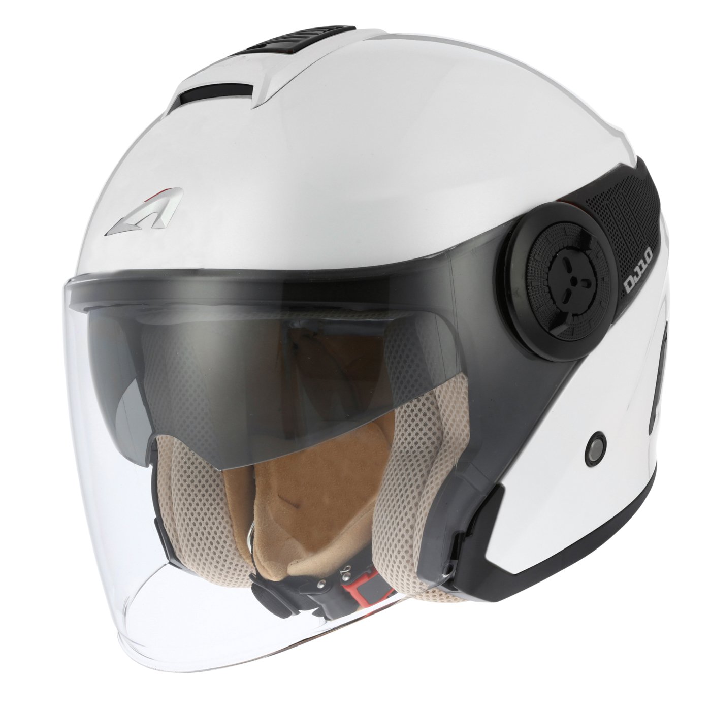 Astone Helmets - Casque jet DJ10-2 monocolor - Casque jet à écran long - Casque jet moderne en polycarbonate - pearl white/black XXL von Astone Helmets
