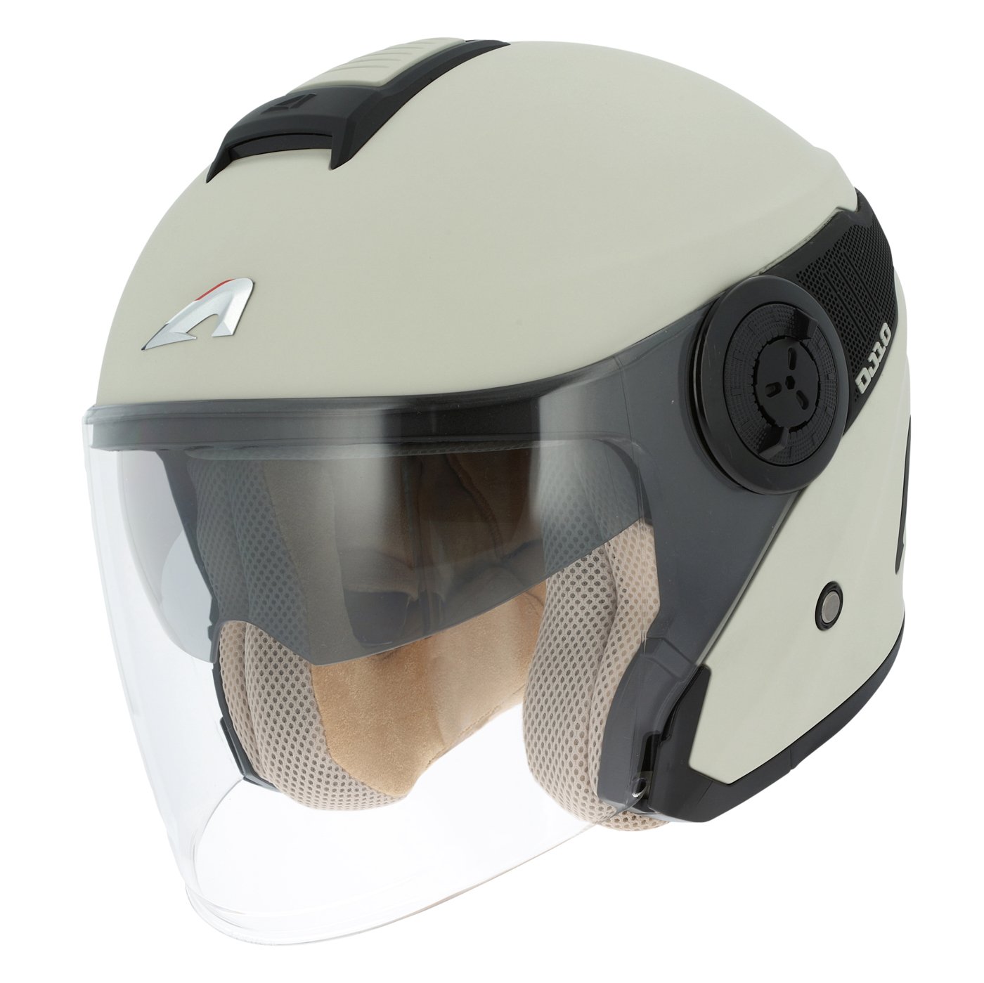 Astone Helmets - Casque jet DJ10-2 monocolor - Casque jet à écran long - Casque jet moderne en polycarbonate - matt cream/black XS von Astone Helmets