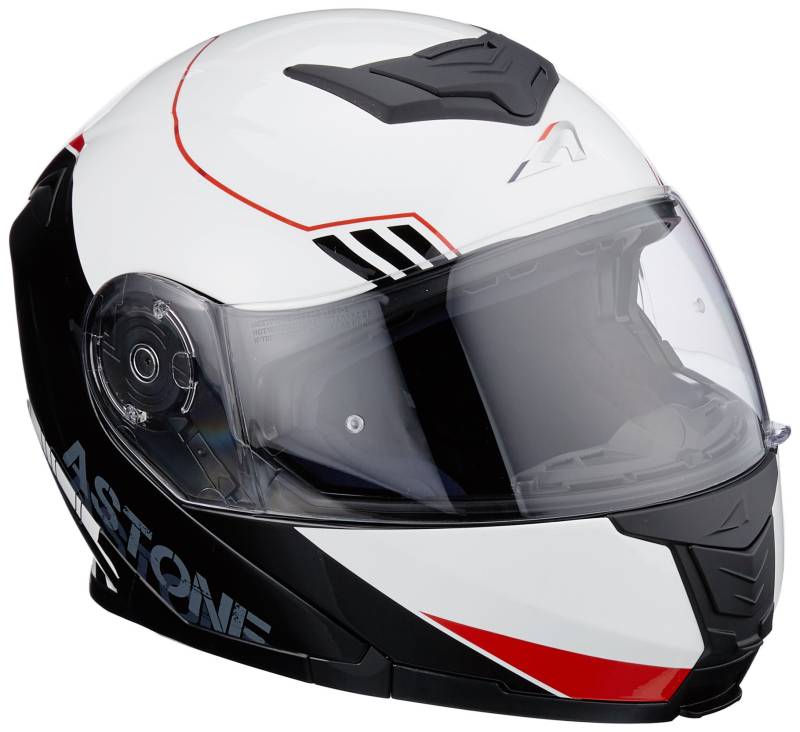 Astone Helmets - RT1200 Graphic UPLINE - Casque de moto modulable - Casque de moto polyvalent - Casque de moto homologué - Coque en polycarbonate red/grey S von Astone Helmets