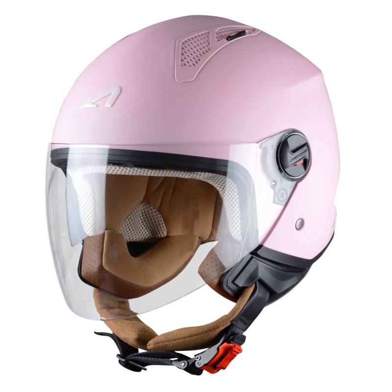Astone Helmets - MINIJET Monocolor - Casque Jet - Casque Jet Urbain - Casque Moto et Scooter compact - Coque en Polycarbonate - Flamingo M von Astone Helmets