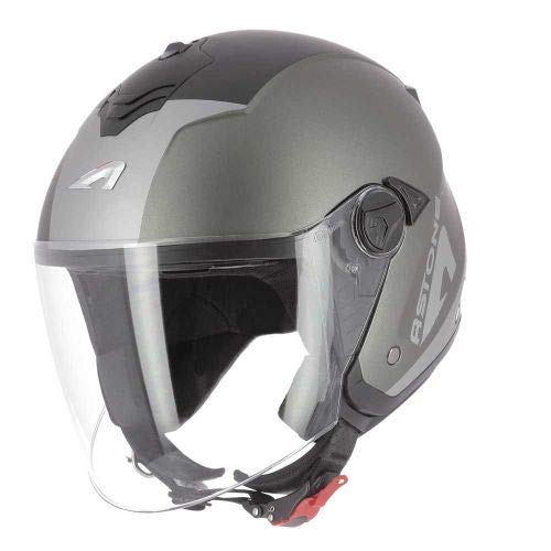 Astone Helmets - MINIJET S Graphic - Casque Jet - Casque Jet Usage Urbain - Casque compact - Coque en Polycarbonate - Wipe matt Gun Metal M von ASTONE HELMETS