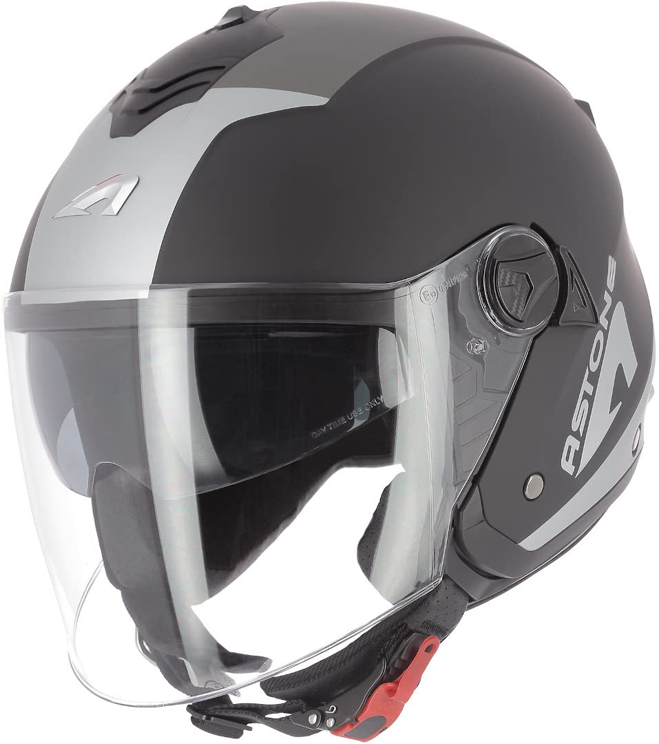 Astone Helmets - MINIJET S Graphic Wipe - Casque Jet - Casque Jet Usage Urbain - Casque compact - Coque en Polycarbonate - matt Black XS von ASTONE HELMETS