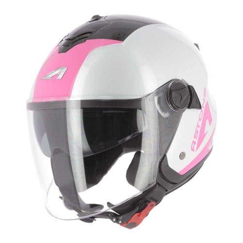 Astone Helmets - MINIJET S Graphic Wipe - Casque Jet - Casque Jet Usage Urbain - Casque compact - Coque en Polycarbonate - pink S von ASTONE HELMETS