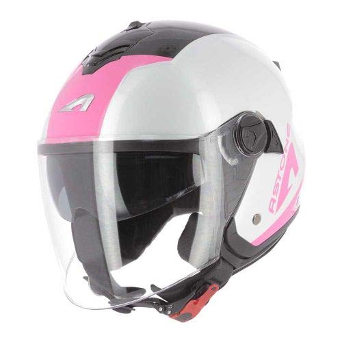 Astone Helmets – MiniJet S Graphic WIPE – Jethelm – Integralhelm – Kompakter Helm – Schutzhülle aus Polycarbonat – Pink S von Astone Helmets