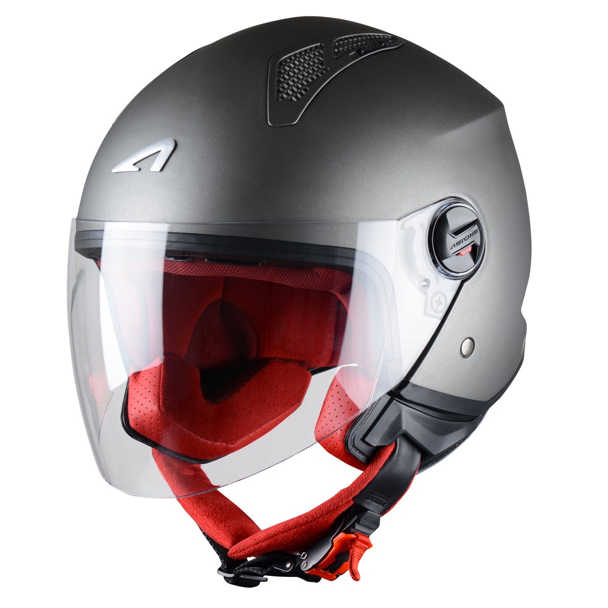 Astone Helmets - MINIJET monocolor - Casque jet - Casque jet urbain - Casque moto et scooter compact - Coque en polycarbonate -Titanium XS von Astone Helmets