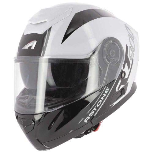 ASTONE HELMETS -RT900 Graphic - Casque modulable - Casque de moto polyvalent - Casque modulable homologué - Casque de moto en polycarbonate white black stripe M von ASTONE HELMETS