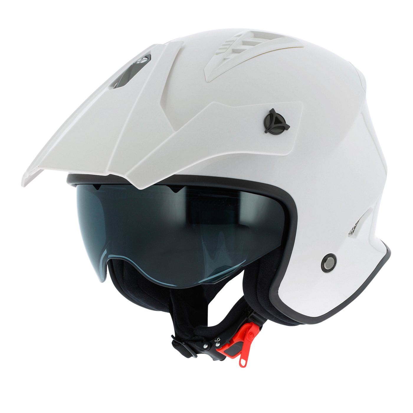 ASTONE HELMETS - Casque de moto MINI CROSS monocolor - Casque jet au look enduro - Casque de moto look cross - casque de ville compact - gloss white S von ASTONE HELMETS