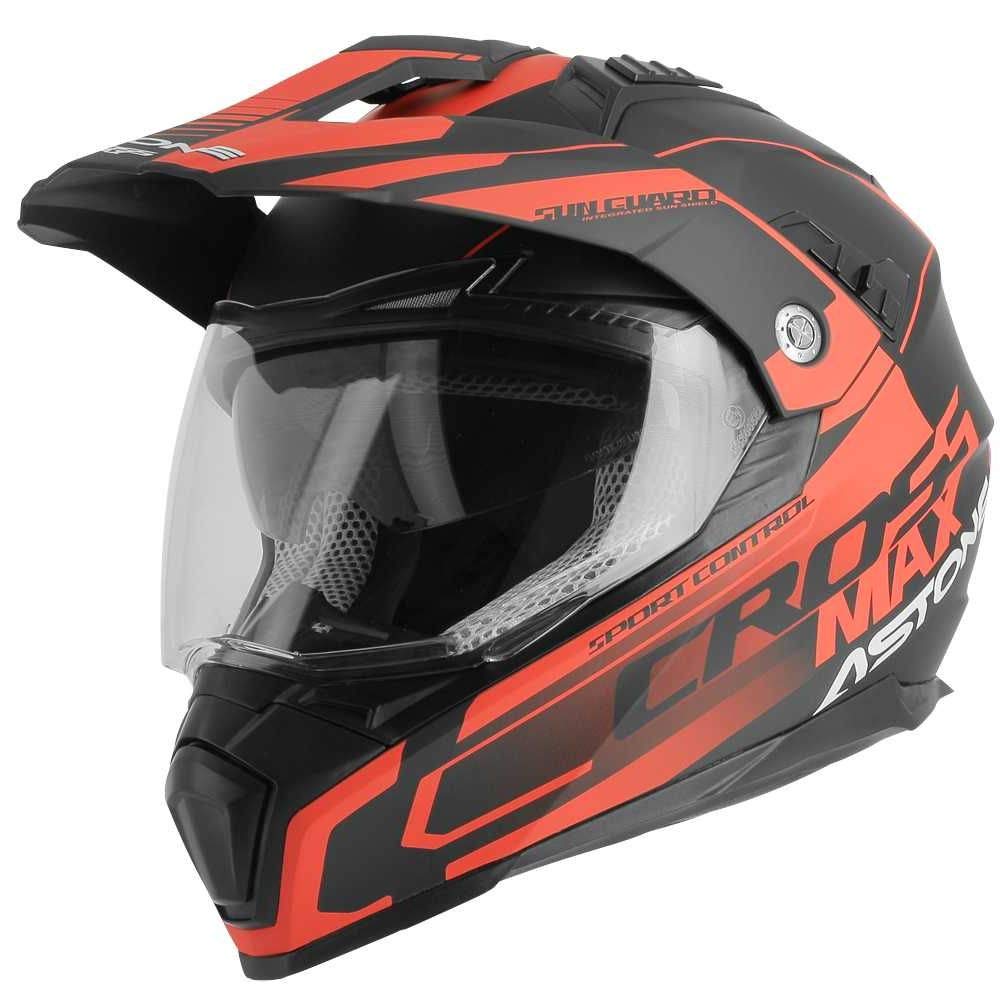 Astone Crossmax Road Helm schwarz rot Größe L von Astone Helmets