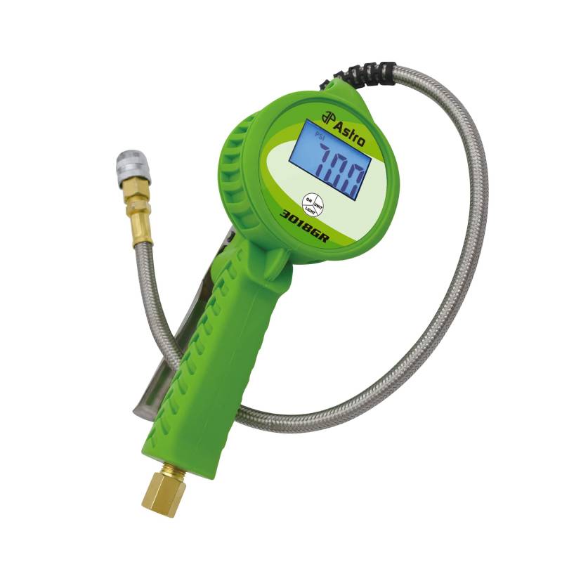Astro Pneumatic – Digitaler Reifenfüller mit Edelstahlschlauch und Druckverschluss-Kupplungsfutter, Grün (3018GR) von Astro Pneumatic Tool