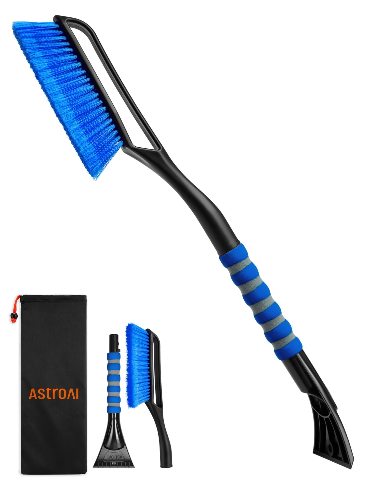 AstroAI Eiskratzer Auto mit Besen Schneebesen Abnehmbarer 68CM Lang mit große Kante Borsten & Ergonomischem Schaumstoffgriff & Langlebiger Scheibenkratzer lackschonend für Auto Blau AstroAI Eiskratzer Auto mit Besen Schneebesen Abnehmbarer 68CM Lang mit große Kante Borsten & Ergonomischem Schaumstoffgriff & Langlebiger Scheibenkratzer lackschonend für Auto Blau von AstroAI