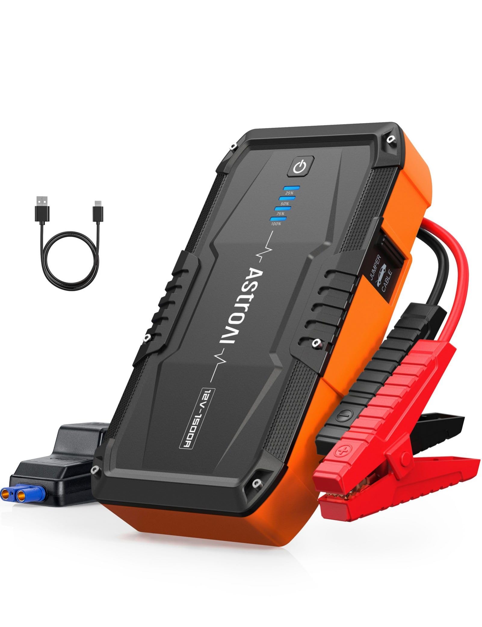 AstroAI S8 Starthilfe Powerbank, 1500A Auto Starthilfe Powerbank mit 220 Volt Steckdosenladegerät, 12V Tragbare Starthilfe, Batterie Booster, für bis zu 6,0 L Benzin & 3.0L Diesel von AstroAI