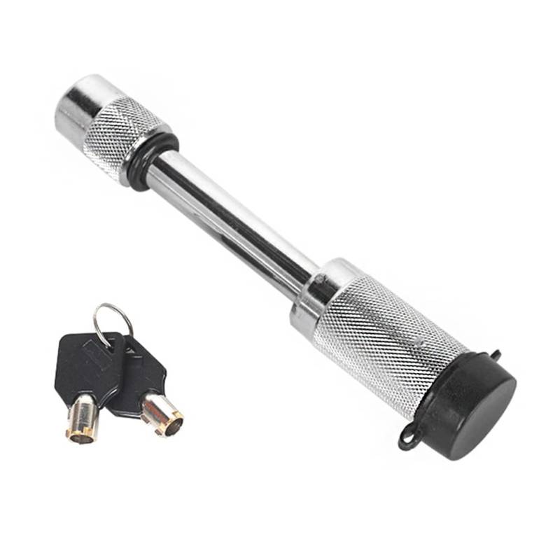 Asudaro Anhänger Empfängersperre, Anhängerkupplungsschloss Pin Set, Silberschwarz, Universell für Auto, LKW, Fahrrad, Boot, 2 Schlüssel, Edelstahl, 480g von Asudaro