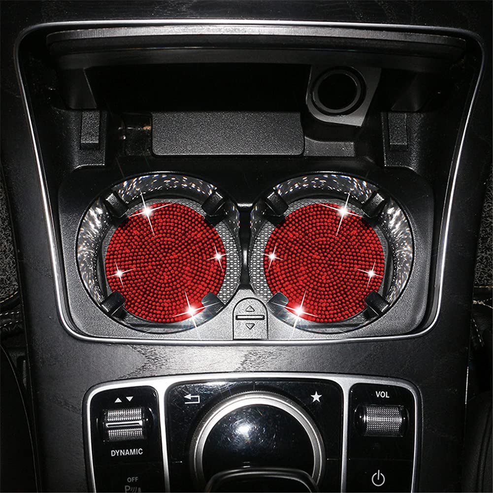 Asudaro 2St Bling Kristall Auto Becherhalter Untersetzer, Anti-Rutsch Cup-Halter Einsatz Trinken Untersetzer Universal Getränkehalter Pad Glitzer Strass Dekoration, rot Asudaro 2St Bling Kristall Auto Becherhalter Untersetzer, Anti-Rutsch Cup-Halter Einsatz Trinken Untersetzer Universal Getränkehalter Pad Glitzer Strass Dekoration, rot von Asudaro
