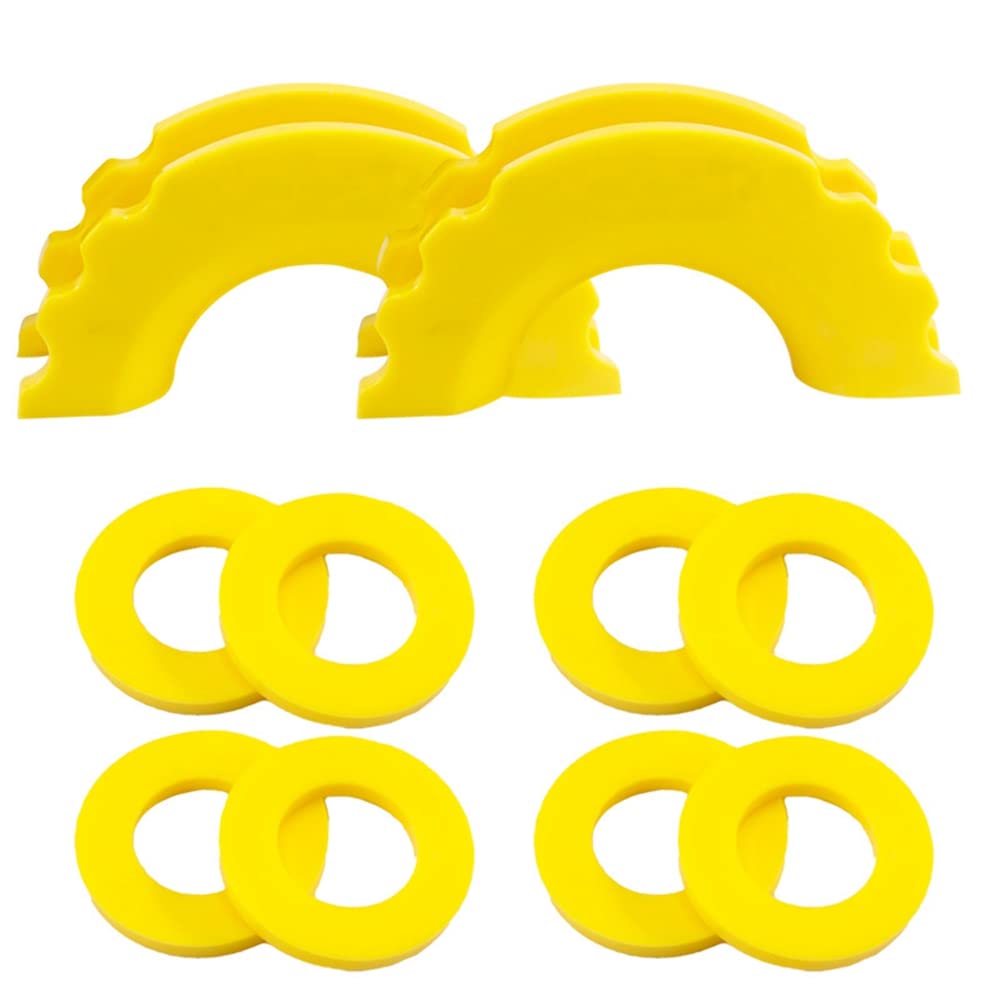 Asudaro D-Ring Isolator Schäkel Abdeckung Anhänger Schäkelschutz 2 Gummi-Isolatoren und 8 Unterlegscheiben kompatibel mit 3/4-Schäkel für Auto SUV LKW Fahrzeugwiederherstellung,gelb von Asudaro