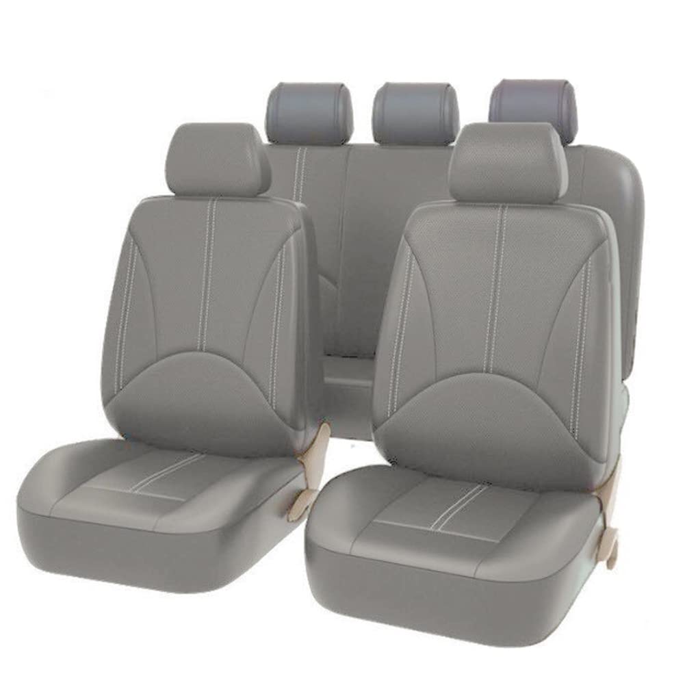 Asudaro Leder Autositzbezug, Autositzbezüge Universal Auto-Sitzschoner Schonbezüge Autositz Kopfstützenbezug + Vordersitzbezug + Rücksitzbezug Autoschonbezug Schutzbezug Grau 9 STK Asudaro Leder Autositzbezug, Autositzbezüge Universal Auto-Sitzschoner Schonbezüge Autositz Kopfstützenbezug + Vordersitzbezug + Rücksitzbezug Autoschonbezug Schutzbezug Grau 9 STK von Asudaro