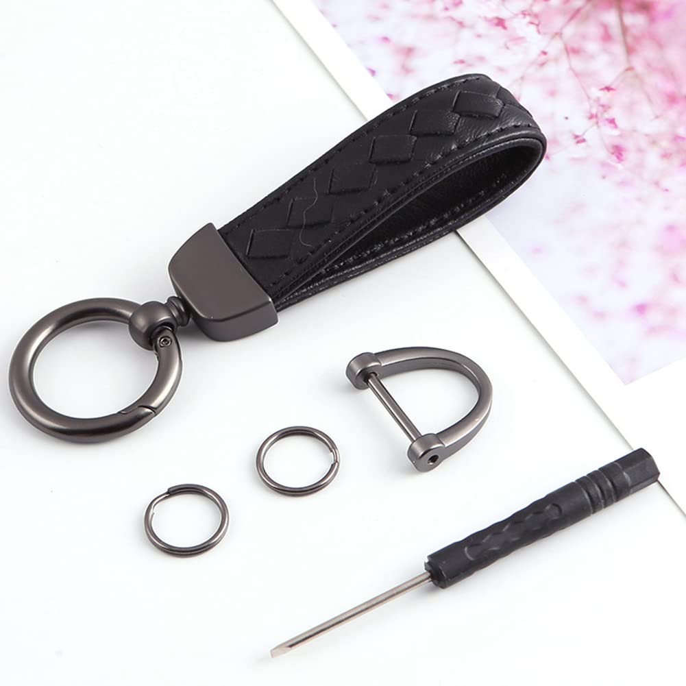 Asudaro Mann Schlüsselanhänger Leder Auto Gürtel Schlüsselhalter Schlüsselbund Damen Schlüssel Anhänger Frauen Weave Schlüsselbund mit Schlüsselring Ringe Anhänger Schlüsselanhänger,schwarz+schwarz Asudaro Mann Schlüsselanhänger Leder Auto Gürtel Schlüsselhalter Schlüsselbund Damen Schlüssel Anhänger Frauen Weave Schlüsselbund mit Schlüsselring Ringe Anhänger Schlüsselanhänger,schwarz+schwarz von Asudaro