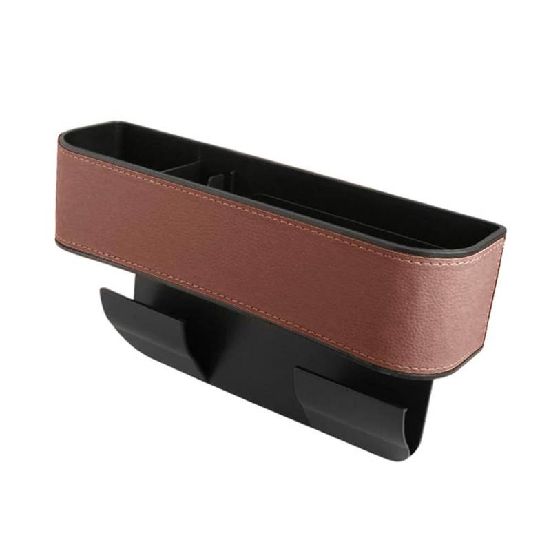 Asudaro Auto Aufbewahrungsbox, Autositz Gap Organizer mit Getränkehalter, Universal, Wasserdicht, PU-Leder, Braun von Asudaro