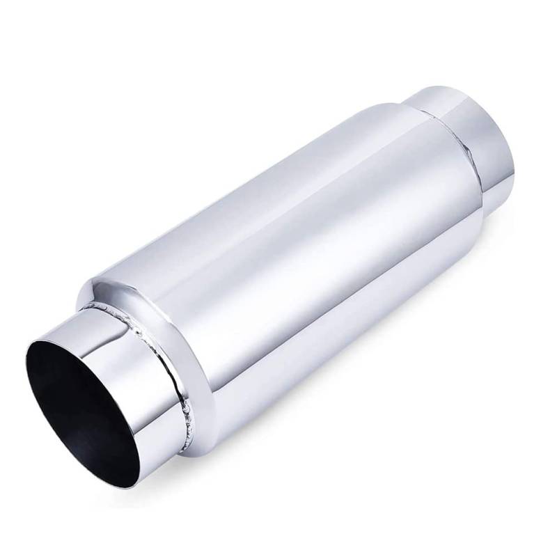 Auto Auspuff Mittleres, Asudaro 4 Zoll Auto Auspuff Schalldämpfer Universal Edelstahl Auto Auspuff Schalldämpfer Auspuff Mittleres Verbindungsrohr Hinten Endrohr Gerade Ausführung,Silber- von Asudaro