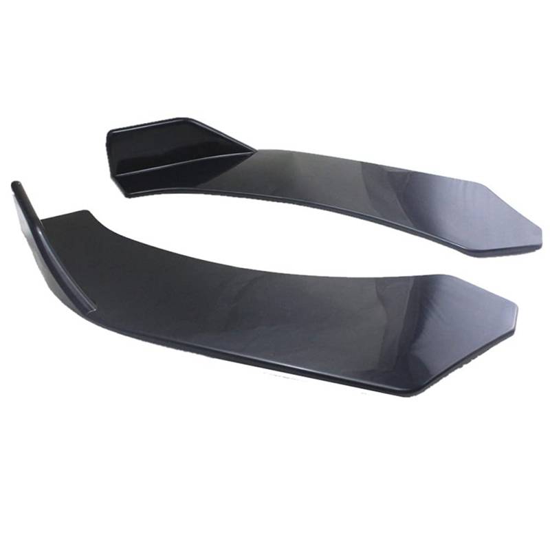 Auto Frontspoiler, Asudaro 2Pcs Auto Frontstoßstange Diffusor Lippenspoiler Universal Spoilerlippe Splitter Dekorativer Schutz Schwarz Stoßstange Körper Klingen Splitter Auto Außenschutz Kit von Asudaro