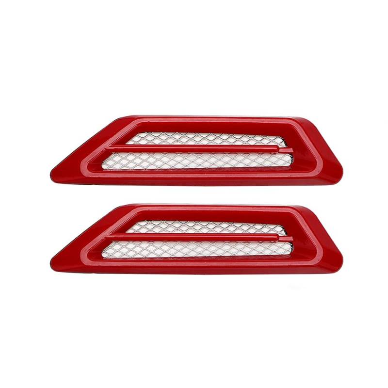 Asudaro Lufteinlassgitter Aufkleber - 2St Universal Schutzgitter für Auto Motorhaube Entlüftungsöffnungen, Dekoration Verkleidung Zubehör, Rot von Asudaro