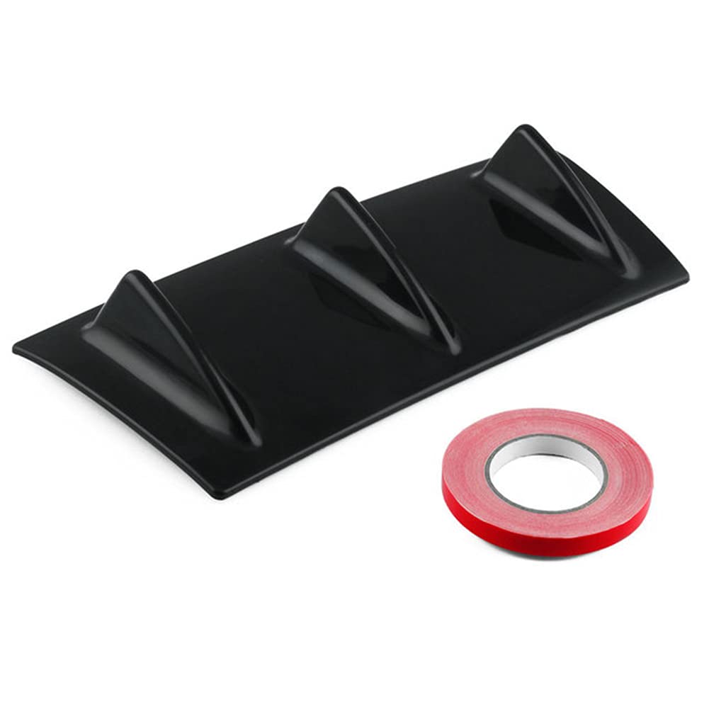 Auto Heckstoßstange Spoiler, Asudaro Universal Car Shark Fin Rahmen Deflektor Heckdiffusor Spoiler Shark Fin Chassis Deflektor Spoiler Diffusor Hinten Diffusor Stoßstange Schützen Abdeckung,Schwarz von Asudaro