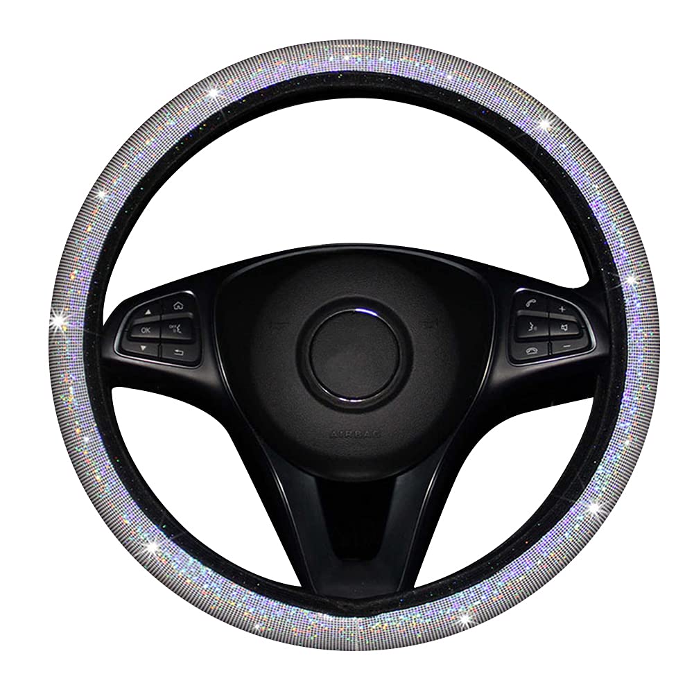 Auto Lenkrad Dekoration Abdeckung,Asudaro Bling Bling Lenkradschoner Lenkradbezug Glitzer 38cm Universal Rutschfest Lenkrad Abdeckung Anti Rutsch Diamant Auto Lenkradhülle Auto-Dekozubehör,Weiß Auto Lenkrad Dekoration Abdeckung,Asudaro Bling Bling Lenkradschoner Lenkradbezug Glitzer 38cm Universal Rutschfest Lenkrad Abdeckung Anti Rutsch Diamant Auto Lenkradhülle Auto-Dekozubehör,Weiß von Asudaro