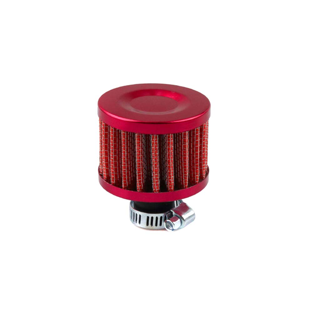 Auto Luftfilter, Asudaro Entlüftungsfilter Mini 50mm Sportluftfilter 12mm Anschluss Auto Kaltluftansaugfilter Pilzkopf Filter Luftfilter Ansaugsystem für Auto Roller Atv Dirt Motorrad,Rot von Asudaro