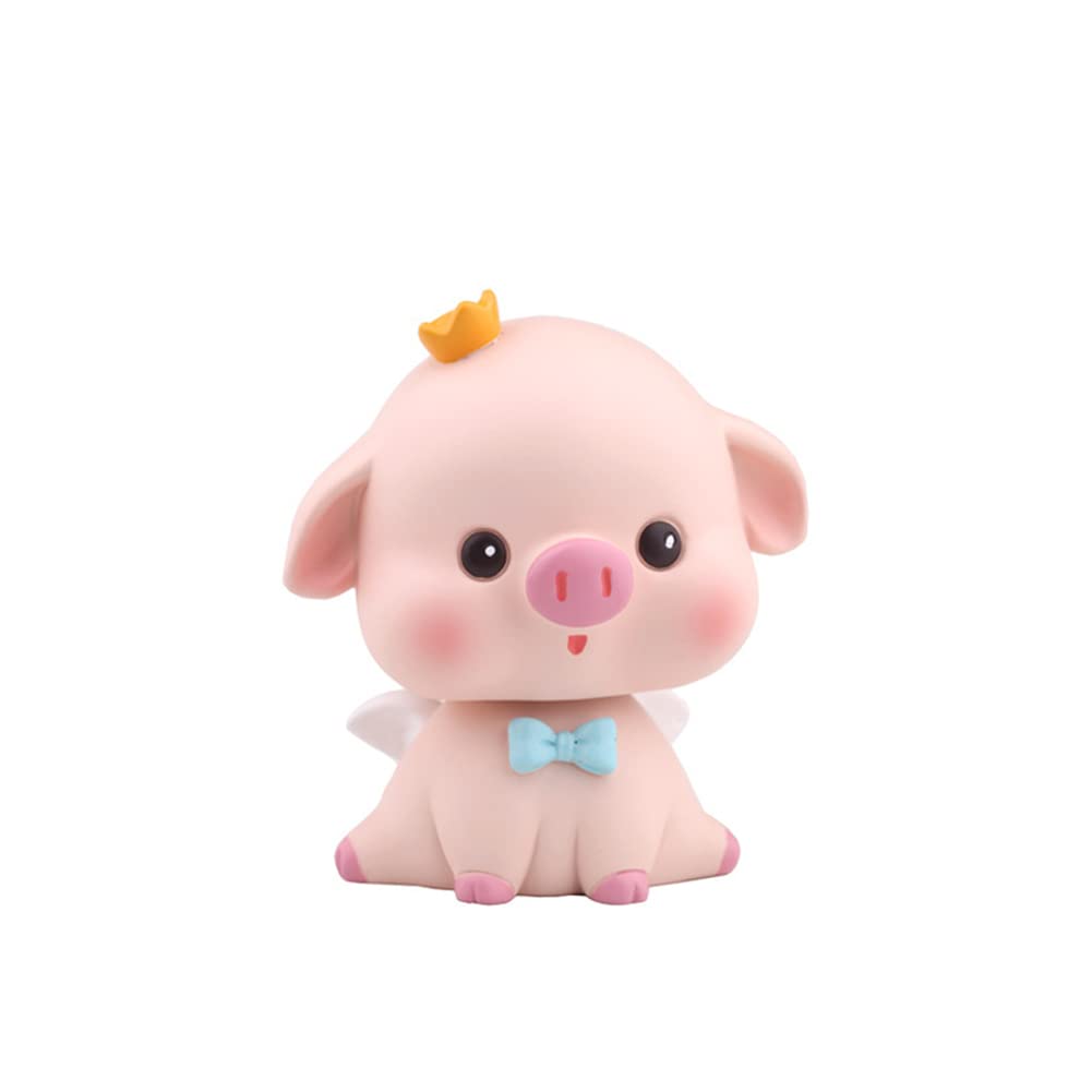 Auto Piggy Shaking Head Ornaments, Mini Schwein Auto Armaturenbrett Spielzeug Auto Schweinchen Ornament Cartoon Tier Puppe Ornamente Niedlichen Schweinchen Spielzeug für Bibliothek Shop,Typ 2 von Asudaro