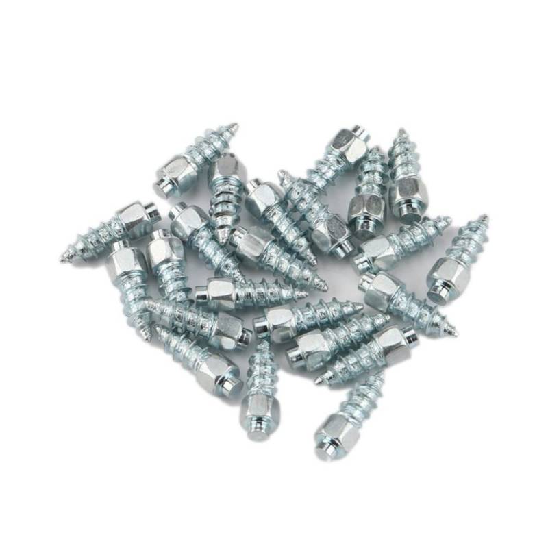 Auto Reifenbolzen, Asudaro 100 Stücke 12mm Auto Reifenschrauben Reifen Spikes Anti-Rutsch Schraube Gummi Schneereifen Reifen Trim Auto Zubehör für Motorrad Lkw SUV ATV Motorrad, Fahrräder,Silber- von Asudaro