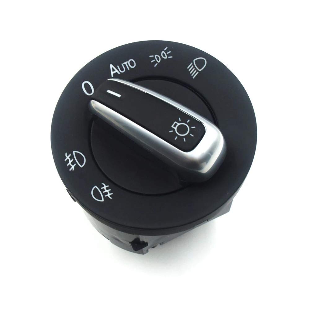 Auto Scheinwerferschalter Universeller Auto Lichtschalter Modul 5ND941431B, 3C8941431A Auto Scheinwerfer Lampe Schalter Taste Kompatibel mit Jetta 2006-2011 MK5 Golf 2006-2013 MK5 MK6,Schwarz von Asudaro