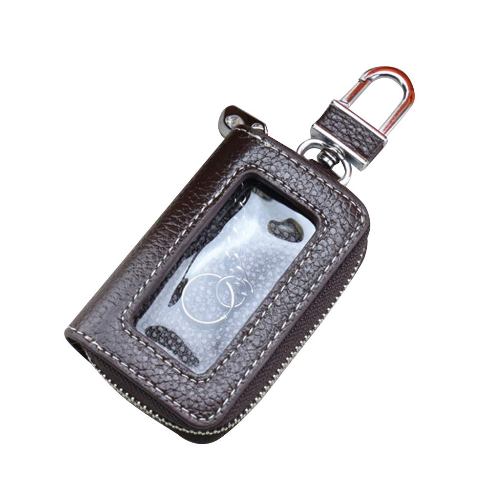 Auto Schlüsseletui, Leder Autoschlüssel Hülle Brieftasche Schlüsselanhänger mit Reißverschluss Auto Funkschlüssel Halter Schlüssel Kasten, Transparente Auto Ledertasche für Männer und Frauen,Kaffee Auto Schlüsseletui, Leder Autoschlüssel Hülle Brieftasche Schlüsselanhänger mit Reißverschluss Auto Funkschlüssel Halter Schlüssel Kasten, Transparente Auto Ledertasche für Männer und Frauen,Kaffee von Asudaro