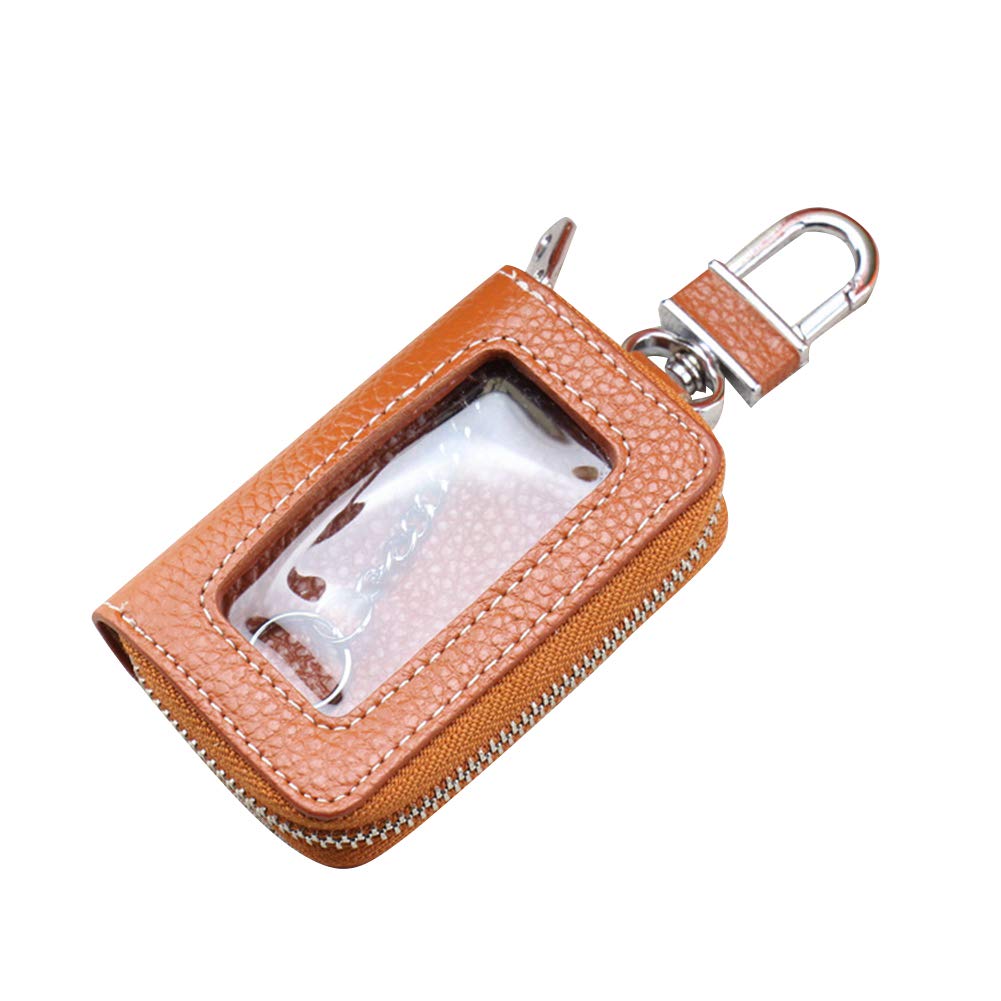 Asudaro Auto Schlüsseletui, Leder Autoschlüssel Hülle Brieftasche Schlüsselanhänger mit Reißverschluss, Transparente Auto Ledertasche für Männer und Frauen, Braun Asudaro Auto Schlüsseletui, Leder Autoschlüssel Hülle Brieftasche Schlüsselanhänger mit Reißverschluss, Transparente Auto Ledertasche für Männer und Frauen, Braun von Asudaro