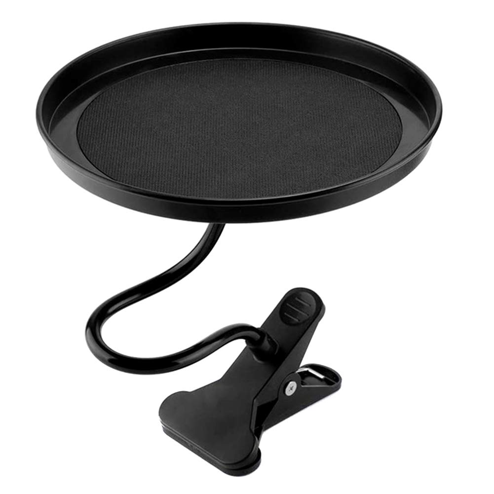 Auto Schwenkbare Ablage, Flexibel Auto Essen Tablett, 360 Grad Verstellbarer Lebensmittelhalter Rundes Auto Mount Food Tray mit Klemmhalterung Rutschfeste Multifunktions-Schwenkschale Tisch,schwarz von Asudaro