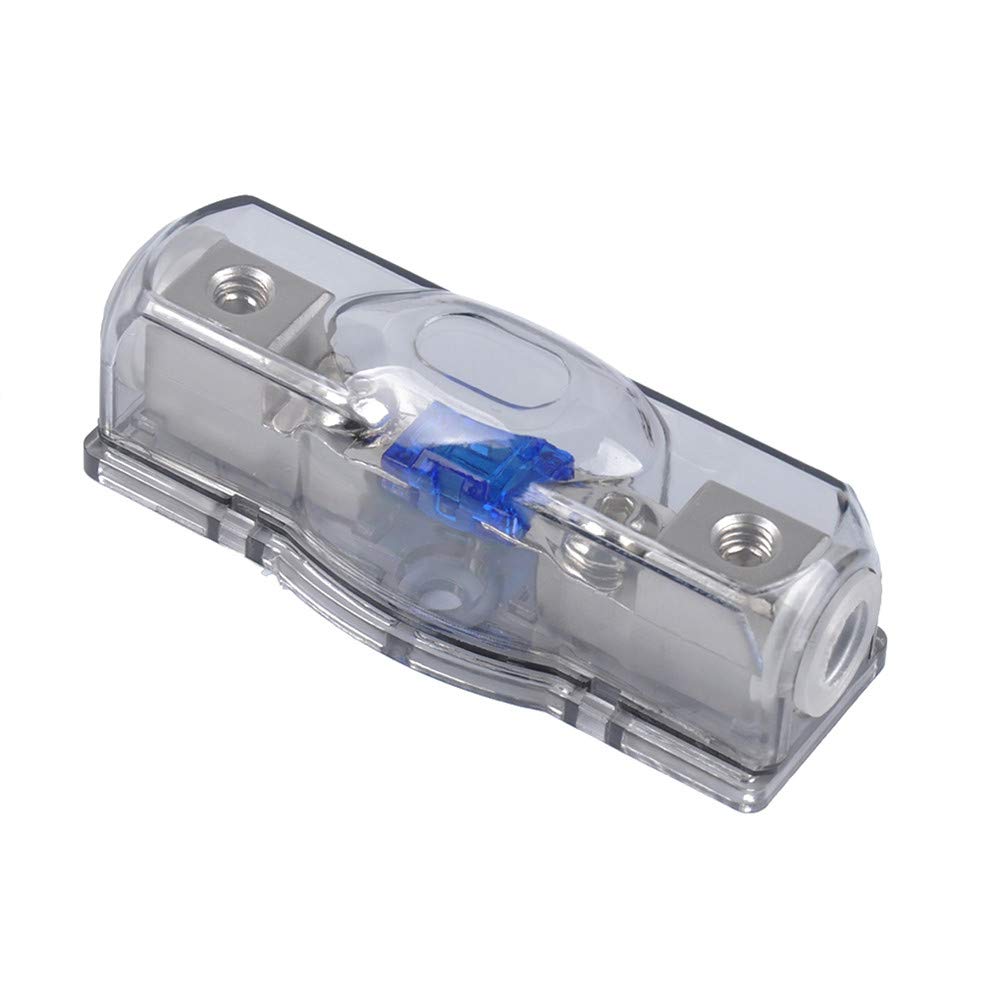Auto Sicherungskasten, Inline-ANL Sicherungshalter 4/8 Gauge AWG Wasserdichte Box für Stromverteilungsblock Sicherungshalterbox Klarer Sicherungshalter mit 60 Ampere ANL-Sicherung für Autoradio-Audio Auto Sicherungskasten, Inline-ANL Sicherungshalter 4/8 Gauge AWG Wasserdichte Box für Stromverteilungsblock Sicherungshalterbox Klarer Sicherungshalter mit 60 Ampere ANL-Sicherung für Autoradio-Audio von Asudaro