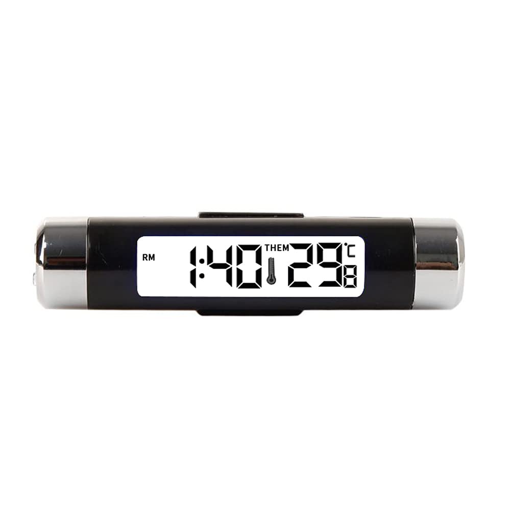 Auto Uhr Thermometer, Asudaro Auto LCD Digitales Clip Thermometer Uhr Digital LED Auto Uhr Thermometer Fahrzeug Armaturenbrett Uhr Mini elektronische Uhr LED Digitaluhr Für Auto-LKW,Weiß von Asudaro