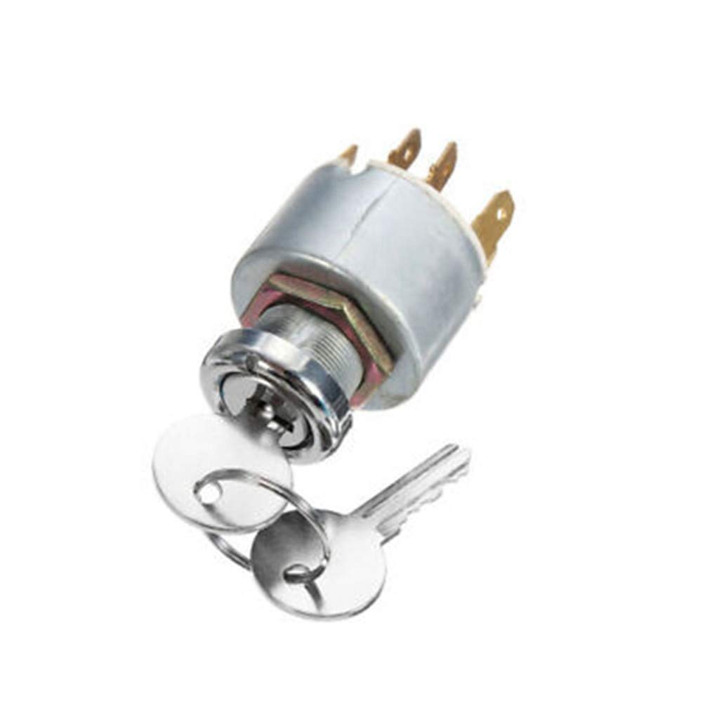 Auto Zündschloss, Asudaro 12V Zündschalter Universal Motor Startschalter Zündschalter Motor Startschalter Zündung Steuerschalter Zündschloss mit Schlüssel, 5 Pin / 7 Pin,Silber 7 Pin von Asudaro